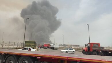 آتش سوزی بندر شهید رجایی