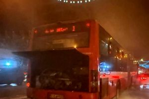 آتش گرفتن اتوبوس BRT خط یک بر اثر نقص فنی