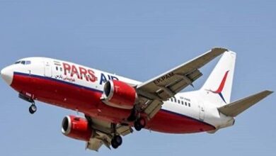 پرواز هواپیمایی پارس در آسمان فرودگاه شیراز
